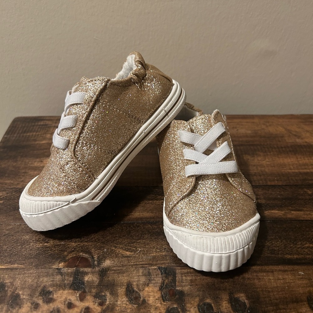 NWOT Wonder Nation Toddler Size 7 Gold Glitter Slip On Sneaker